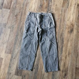 Old Navy Washed Black Seamed Carpenter Jeans 4 Petite Loose Y2K Utility